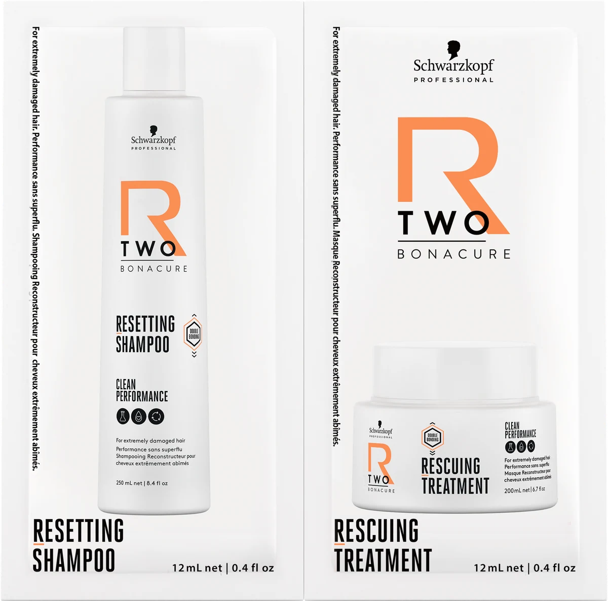 מארז דוגמיות R‑Two Resetting Shampoo + Rescuing Treatment
