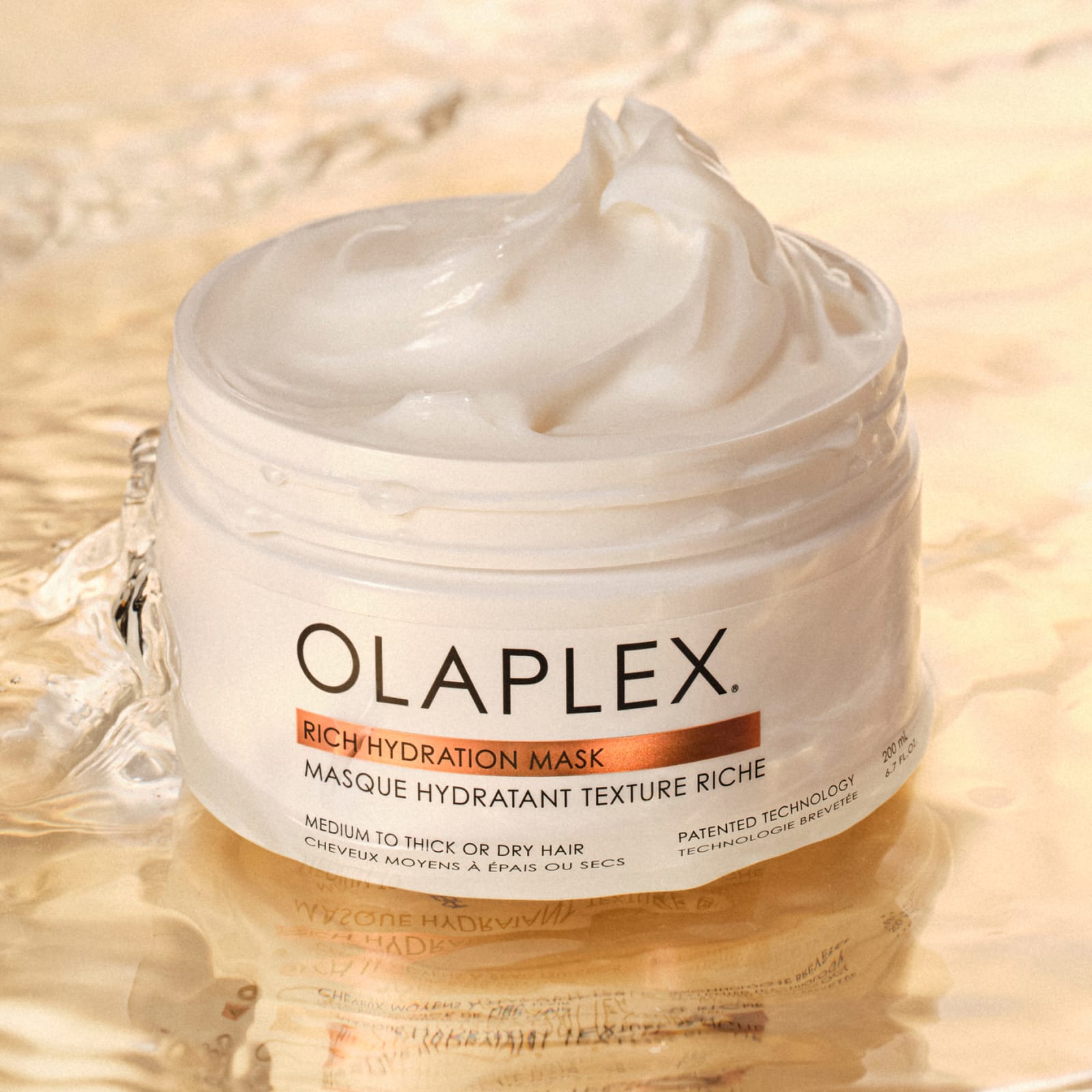 צילום קמפיין מקורי של OLAPLEX — Rich Hydration Mask